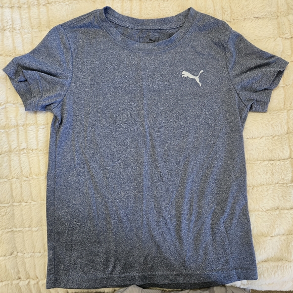 Puma Other - Puma Kids 7 Blue/Grey Logo Short Sleeve Tee EUC